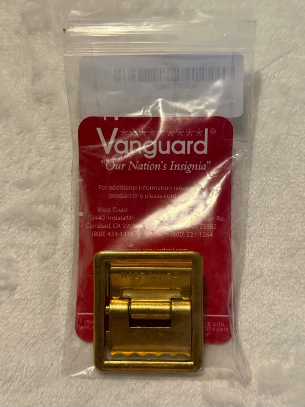 Vanguard Marine Corps Belt Buckle: Brass Open Face